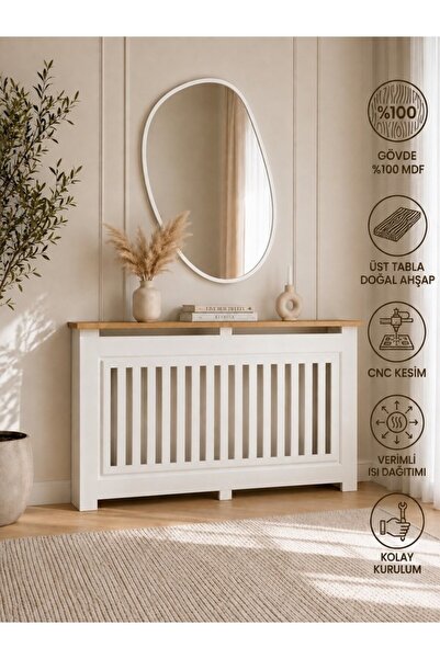 DFN WOOD 18 mm MDF 180x80x20 Cm Beyaz Renk &Ahşap Tabla Petek Kaplama Kalorif...