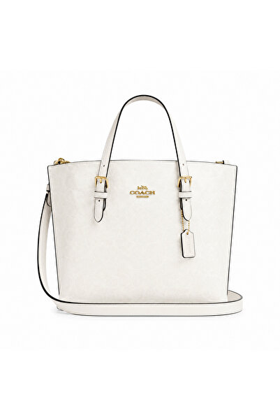 Coach Γυναικεία τσάντα Mollie Tote 25 από καμβά Signature, Λευκό