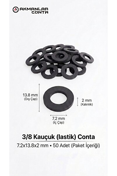 3/8 Kauçuk(lastik) Conta 7.2x13.8x2 mm 50 Adet