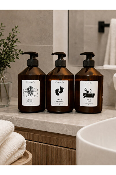 Guridda Home Design Bebek Şampuanı Duş Jeli Saç Kremi Etiketli 500 Ml Amber P...