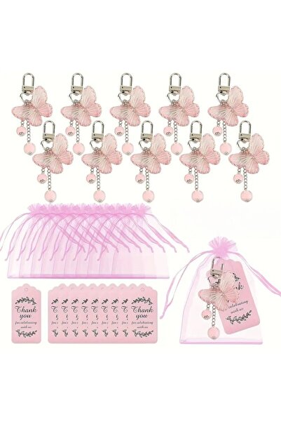 Choice pink 36pcs/12Set Pink Butterfly Pendant Keychain,Suitable for Birthday...