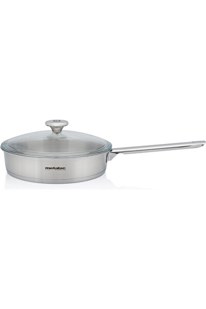 Metalac Tigaie 2.4l cu capac din sticla Santino Metalacinox/24cm/2.4l