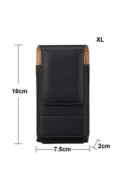 Choice XL Universal Leather Phone Waist Bag For iPhone 18 17 16 Pro Max Men B...