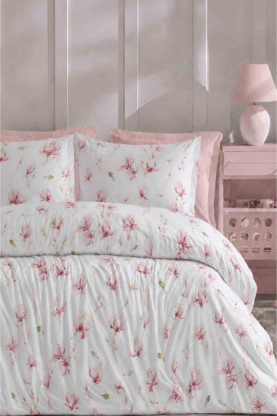 İQON Fitted Sheet Duvet Cover Set Double Lily