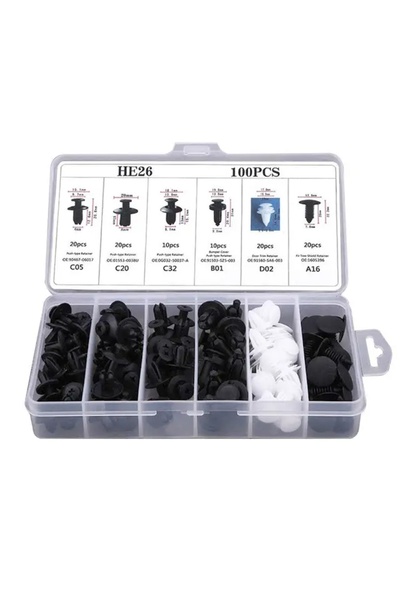 Choice1 100pcs 415-50 Pcs Car Bumper Retainer Clips Fender Hole Rivets Univer...