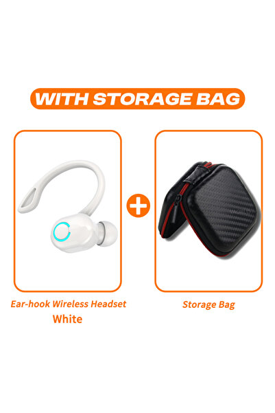 choice2 White With Bag Wireless Bluetooth Earphones HIFI Bass With HD MIC Ear...