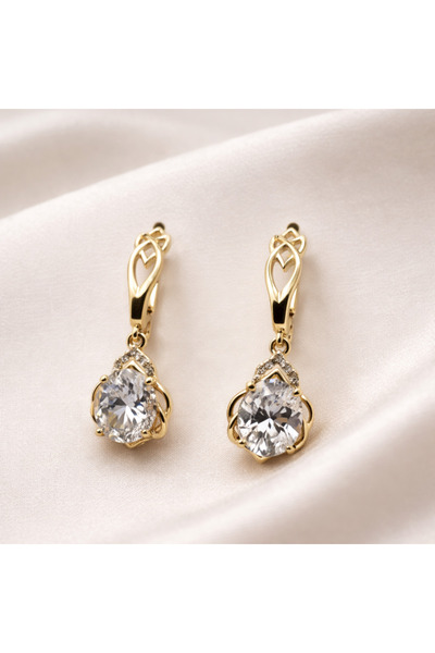 XUPING JEWELRY Cercei placați cu aur de 18k și cristale de zirconiu