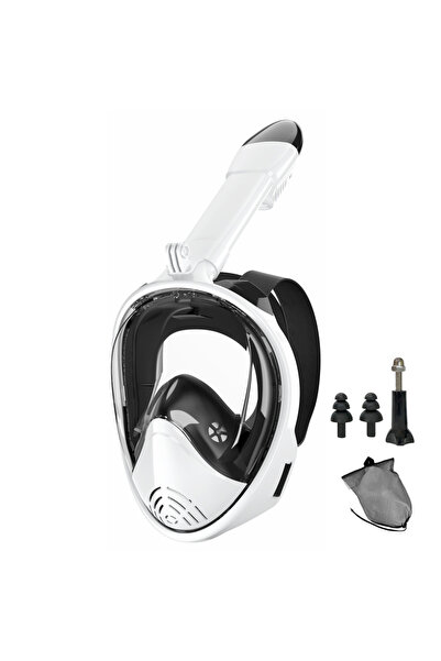 Choice L/XL BlackWhite Full Face Snorkel Mask Silicone Diving Mask Full Dry P...