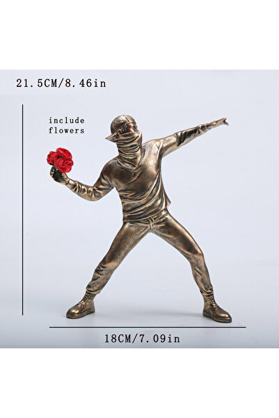 Choice qingtongbanksy 1 Pc Resin Banksy Sculptures Flower Thrower Statue Home...