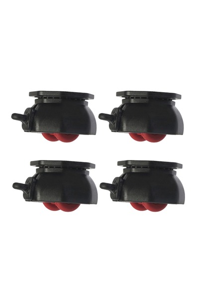 Choice4 Black-Red Wheel 4PCS with Brake Furniture Casters Wheels Wear-resista...