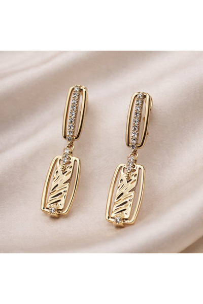 XUPING JEWELRY Cercei placați cu aur de 18k și cristale de zirconiu