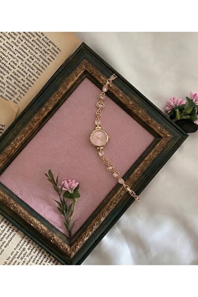 Choppers Vintage Pink Stone Adjustable Cord Women's Watch in Gift Box