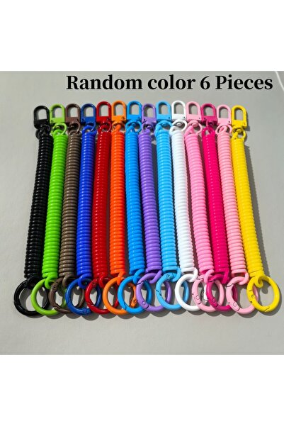 Choice Random Colors-6pcs Colorful Spring Coil Lanyard DIY Phone Tether Keych...