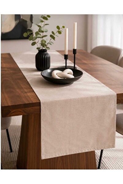 linea natura home سجادة بسيطة من الكتان الكريمي بتصميم بوهيمي عتيق مقاس 50x200