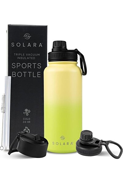 SOLARA Solarra 1L Water Bottle with Straw, 32oz Stainless Steel Water Bottle ...