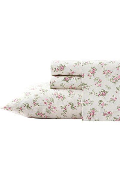 Laura Ashley طقم ملاءة سرير من الفلانل القطني من لورا اشلي هوم، ممشط لمزيد من...