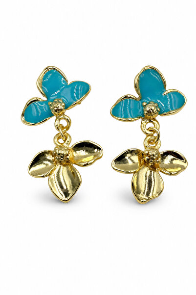 Jack Ferrero Yellow Color Turquoise Enamel Butterfly and Flower Figured Dangl...