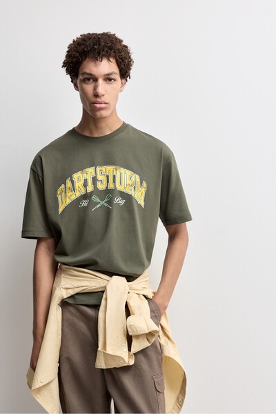 LEFTIES Baskılı oversize t-shirt