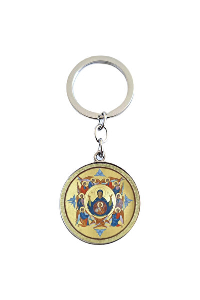Bestgifts Γυάλινο μπρελόκ διπλής όψης (Παναγία και Άγγελοι)