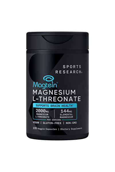 Sports Research Magtein Magnesium L-Threonate, 2000 Mg, 135 Veggie Capsules U...