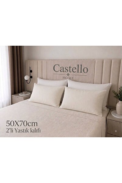 CASTELLO HOME Pamuk 2’li Yastık Kılıfı Seti | Plain | %100 Pamuk