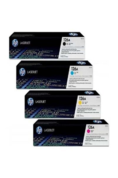 HP 126A Toner Cartridge Set 4 Pack | Genuine LaserJet Toner Cartridges Black ...