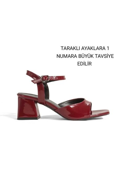 Y ESMA Sandals Bordo Rugan Leather Covered Heels 5cm Shoes New Season