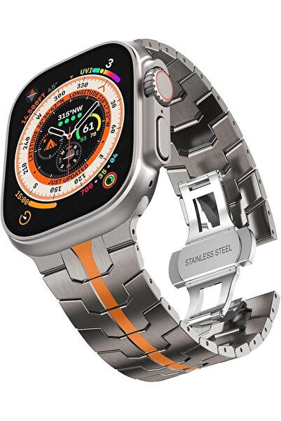 GENERAL Stainless Steel Bracelet with Folding Buckle for Apple Watch Ultra 49...