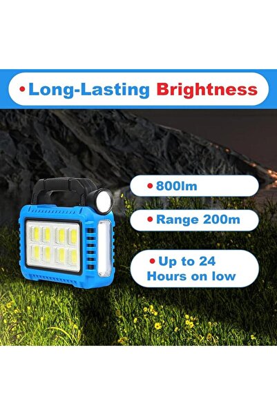 hurry bolt Multi-Functional Emergency Light: HB 8678S-8 50W Solar Flashlight