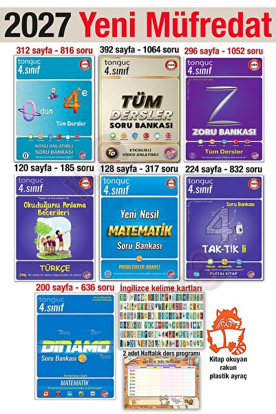 Tonguç Yayınları 4. Sınıf 2027 Şampiyon Seti 7 Kitap Konu Anlatımlı Soru Bank...