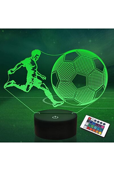 GENERAL Creative 3D Illusion Football Design Night Light Desk Lamp with 16 Co...