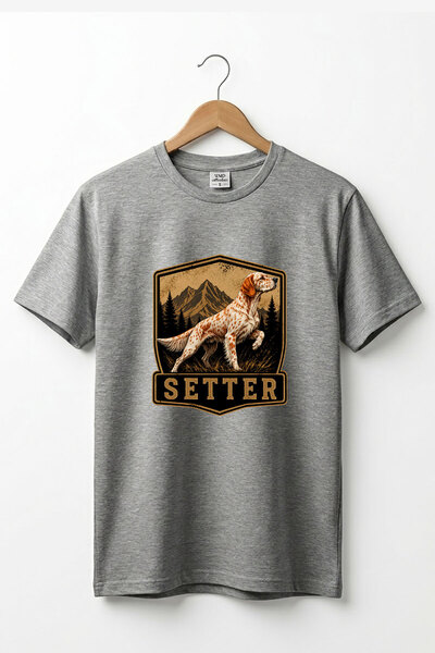 The Baski تي شيرت أساسي مطبوع عليه Hunting Hunting Setter Hunter Dog مصنوع من...