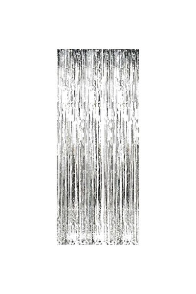 genaja Perdea Franjuri Argintiu Metalizat 100x200 cm, Perdea Decorativă pentr...