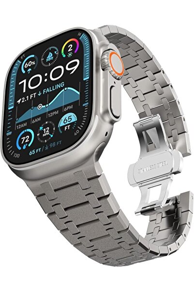 GENERAL Stainless Steel Bracelet with Folding Buckle for Apple Watch Ultra 49...