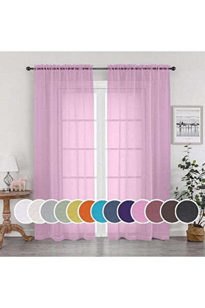 OWENIE Oweny 2.13m Black Sheer Curtains 2 Panels Set Voile Sheer Curtains wit...