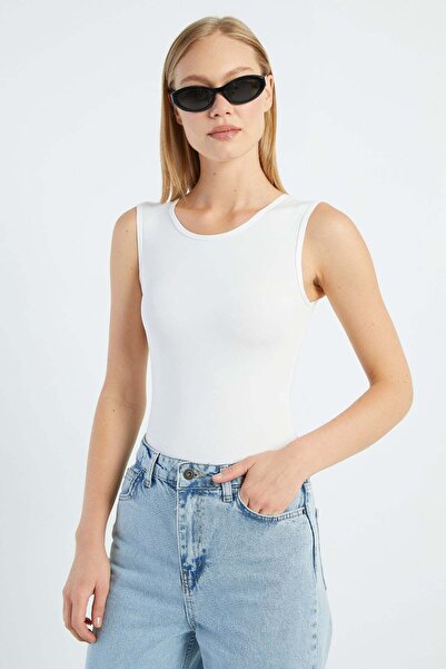 Fulla Moda Βασικό κορμάκι με λαιμόκοψη