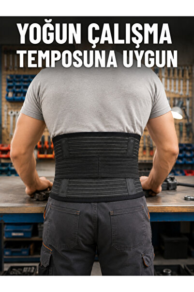 FTA TİCARET Waist Support Corset with Double Tightening Bands Adjustable Elas...