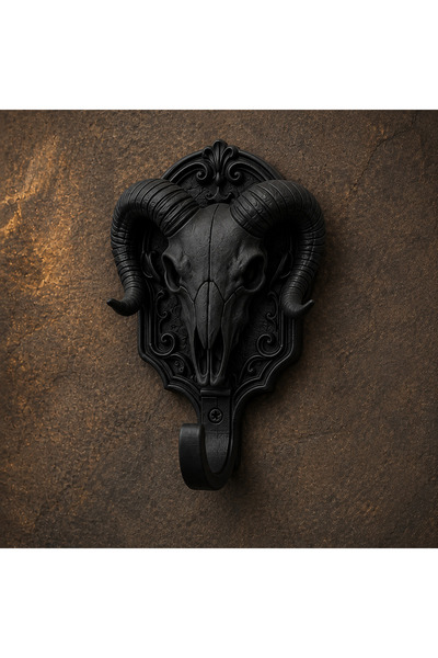 KUNDUZ AHŞAP TASARIM ATÖLYESİ Set of 6 Gothic Wall Key Holder Hangers / Black Decorative Key Holder