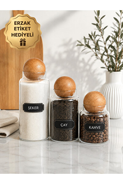 Glass&Grace 3 Boy Top Kapaklı Erzak Cam Kavanoz – Şık ve Pratik Saklama Kavanozu