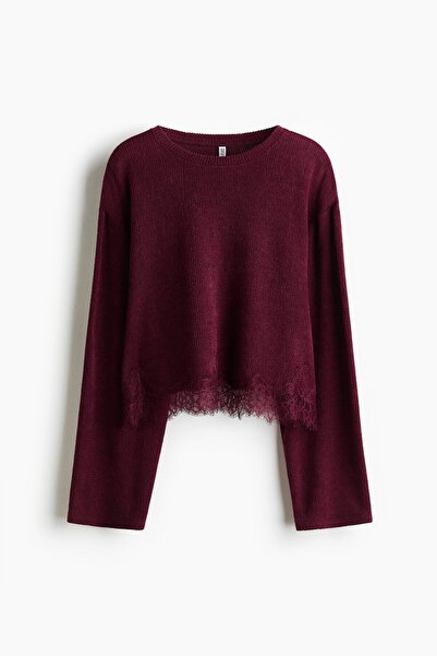 H&M Bol Kesimli ve Dantel Şeritli Üst
