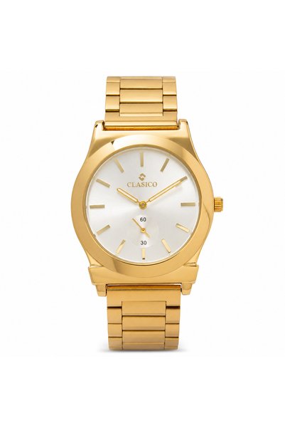 Clasico Minimal Men's Watch – 40mm Silver Sunray Dial, Small Seconds Sub-Dial...