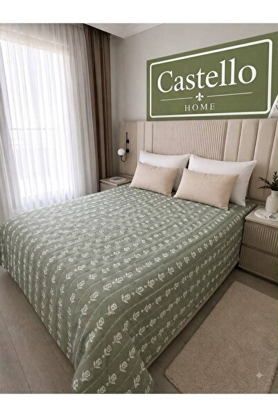 CASTELLO HOME Pike Çift Kişilik Desenli Yatak Örtüsü Otel Tipi Lüx Pike
