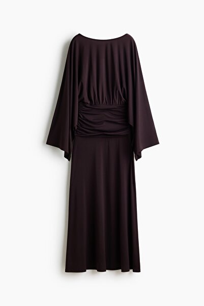 H&M Yarasa Kollu ve Drapeli Elbise