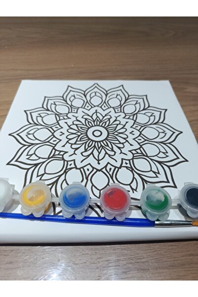 Gülcan tasarım. Mandala tuval. 20*20. 1 fırça+ 6 lı akrilik boya.