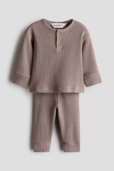 H&M 2 Parçalı Petek Dokulu ve Pamuklu Set