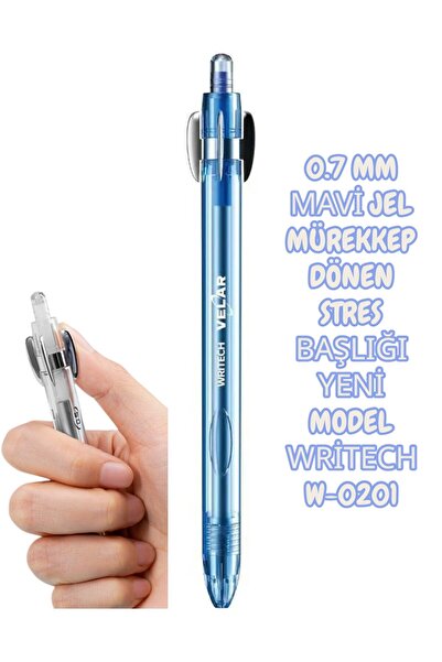SEYFİKİRTASİYE 0.7 MM MAVİ JEL MÜREKKEP DÖNEN STRES BAŞLIĞI YENİ MODEL WRİTEC...