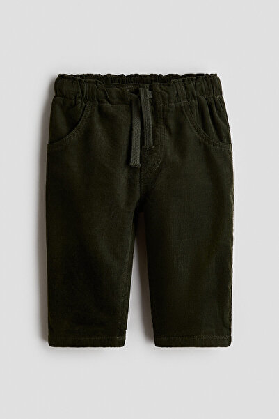 H&M Pamuklu ve Fitilli Kadife Jogger Pantolon
