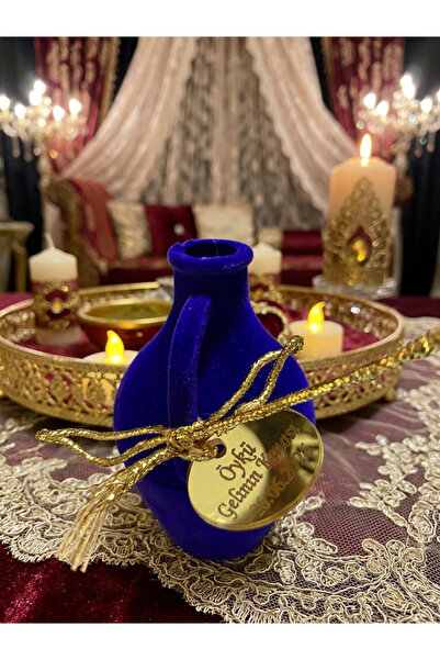 Genel Markalar Saks Mavi İçi Kınalı Testi Pleksi Gold Renk İsimli Mini Testil...