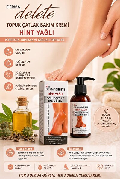 Egş DERMA delete TOPUK ÇATLAK BAKIM KREMİ HİNT YAĞLI TÜRKİYEDE İLK 100ML ZENG...