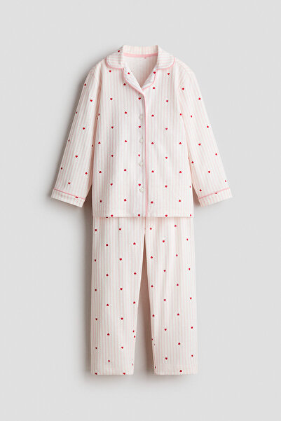 H&M Pamuklu ve Baskılı Pijama Takımı